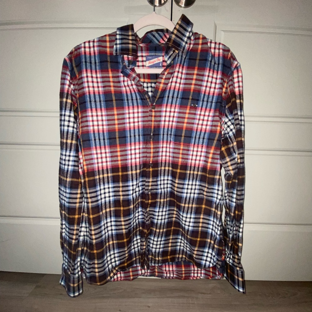 Men’ johnnie-O Hangin’ Out Kemper Plaid Flannel Button-Up Shirt in Laguna Blue